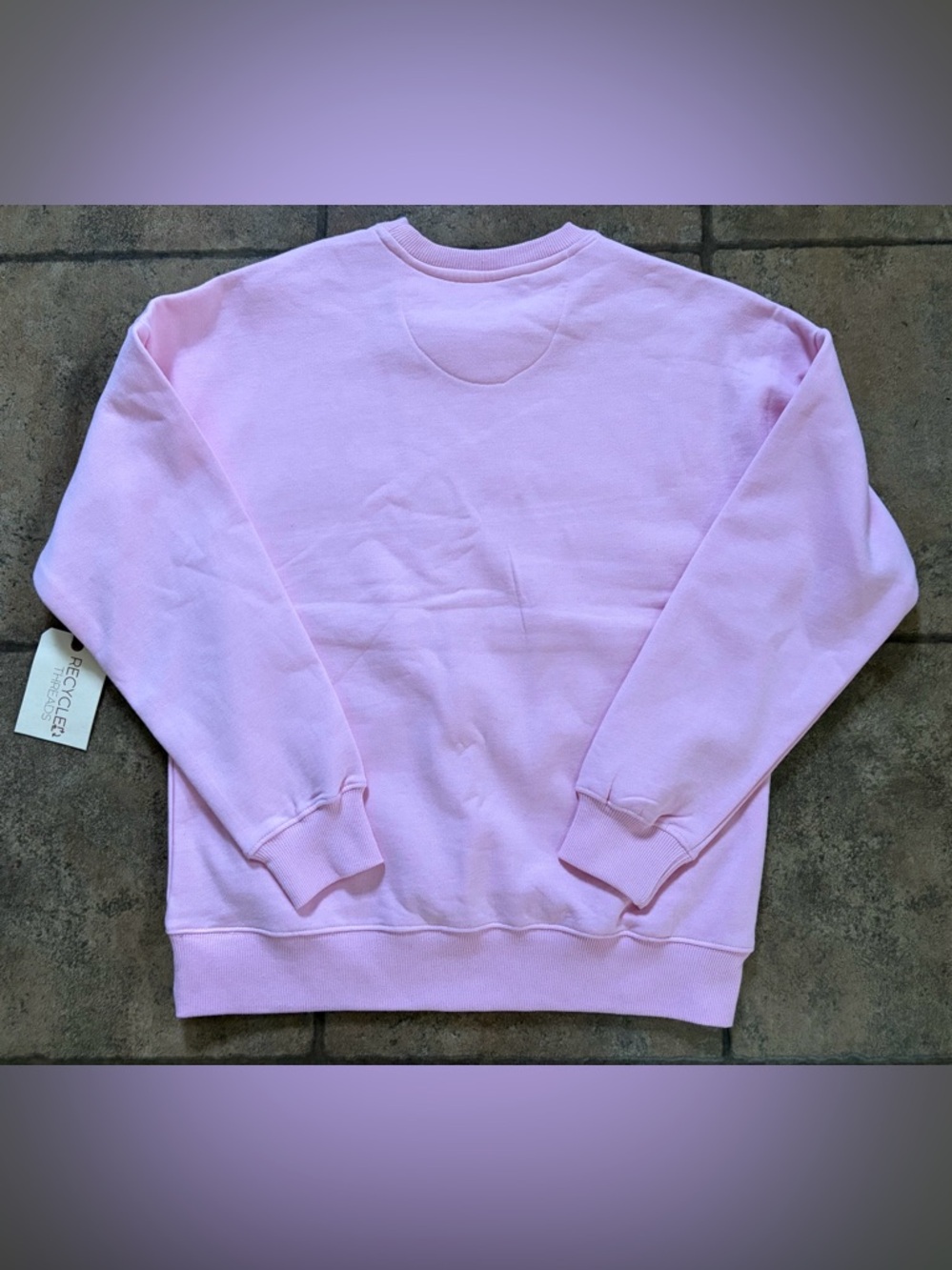 NWT BOOK LOVER Pink Cotton Crewneck Sweatshirt Recycled Threads Sz S - Picture 2 of 8